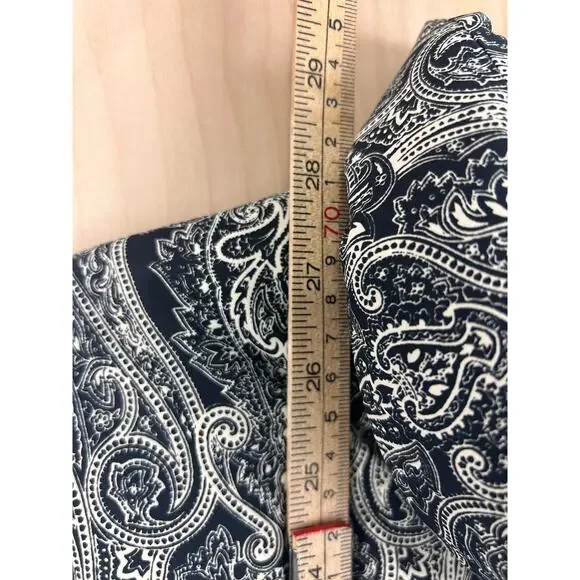 Talbots Woman 2X Paisley Puffer Vest Black White Zip Front Down Filled - Picture 5 of 7